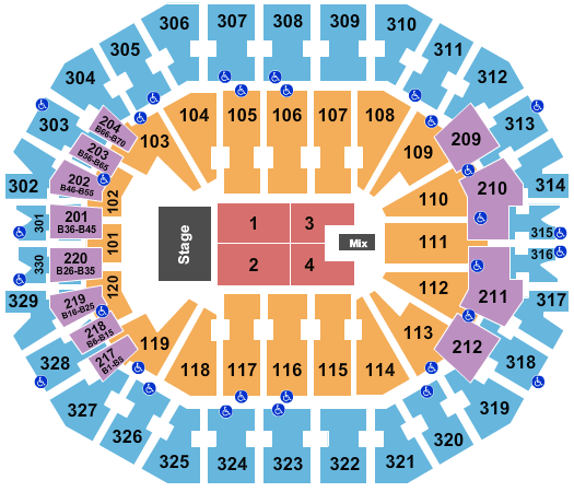 KFC Yum! Center Dan + Shay Seating Chart